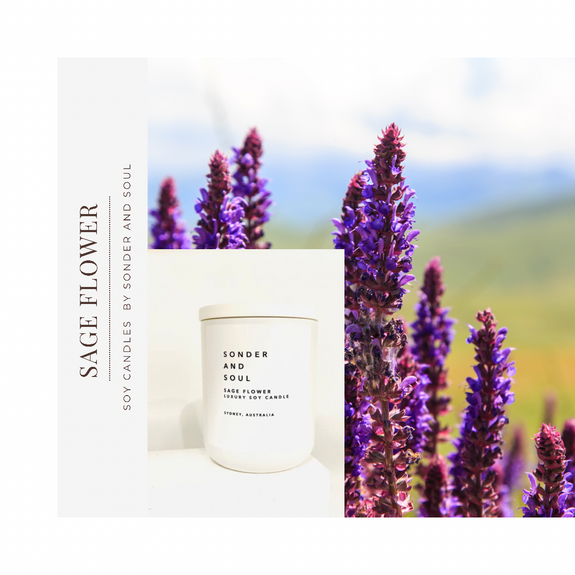 sage flower soy candle