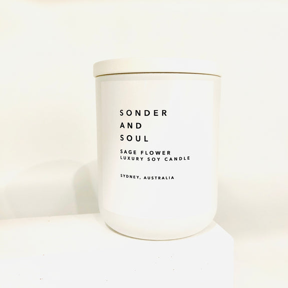 sage flower soy candle