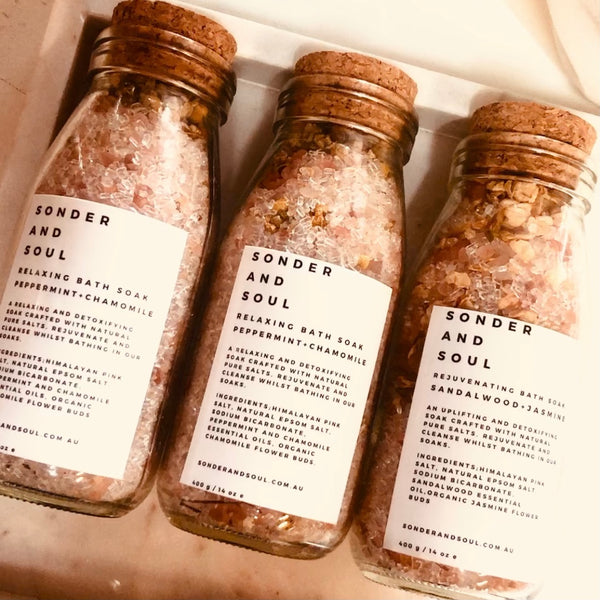 peppermint and chamomile bath soak